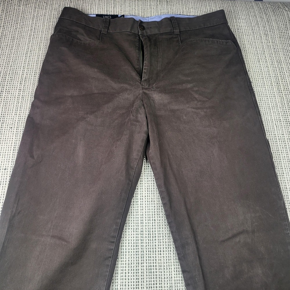 LINCS David Chu Pants Mens 34x32 Brown Chino‎ Regular Fit Straight Leg Casual